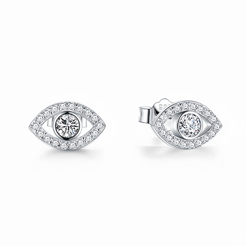 Pendientes de Protección Ojo Turco en Plata de Ley 925 925 Silver Evil Eye Amulet Protection Earrings