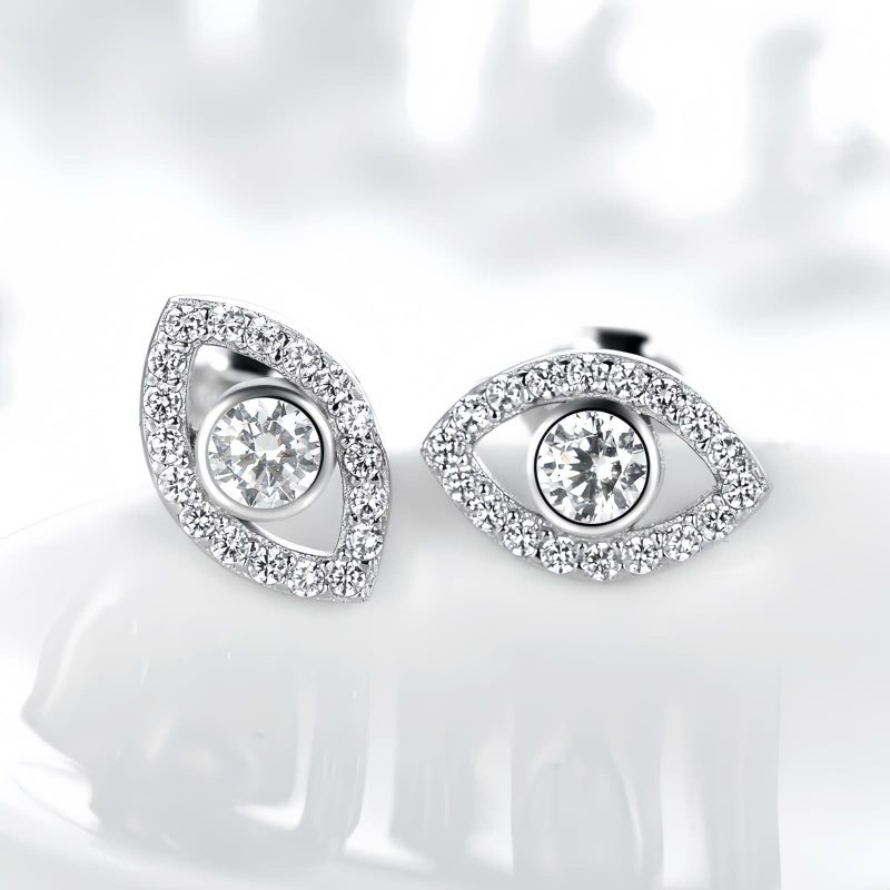 Pendientes de Protección Ojo Turco en Plata de Ley 925 925 Silver Evil Eye Amulet Protection Earrings