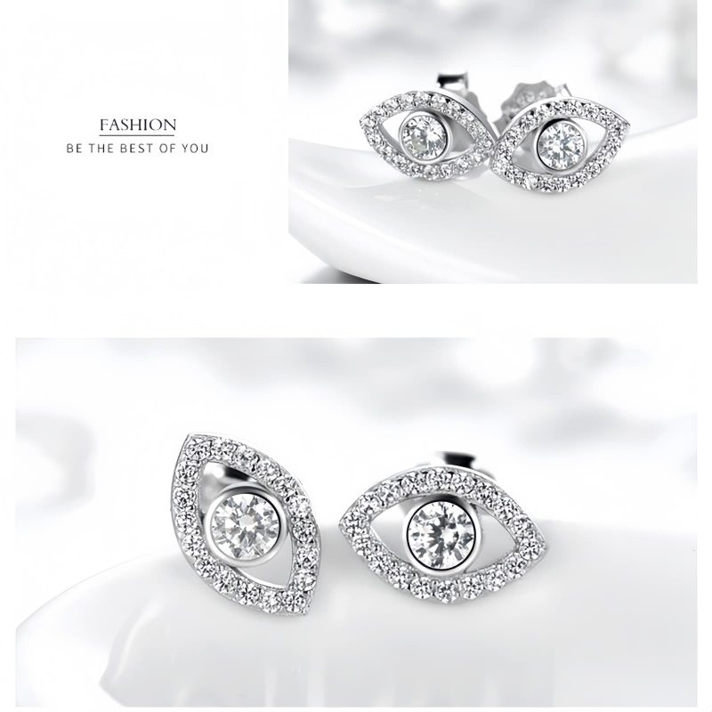 Pendientes de Protección Ojo Turco en Plata de Ley 925 925 Silver Evil Eye Amulet Protection Earrings