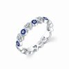 925 Silver Evil Eye Heart Blessing Ring 925 Silver Evil Eye Heart Blessing Ring