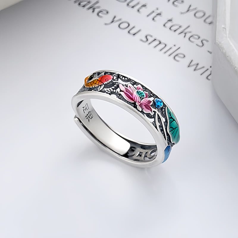 925 Silver Koi Fish Goes Well Ring 925 Silver Koi Fish Goes Well Ring