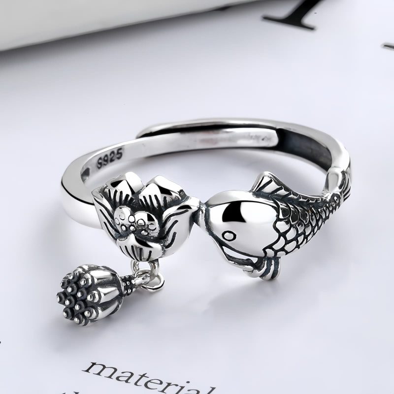 925 Silver Koi Fish Success Ring 925 Silver Koi Fish Success Ring