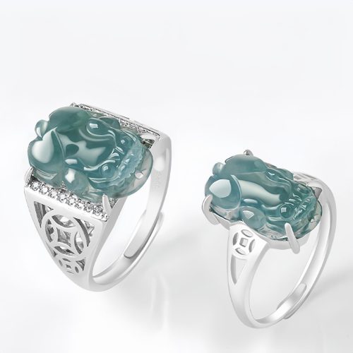 Anillo Pixiu de Plata 925: Amuleto de Abundancia y Jade Natural