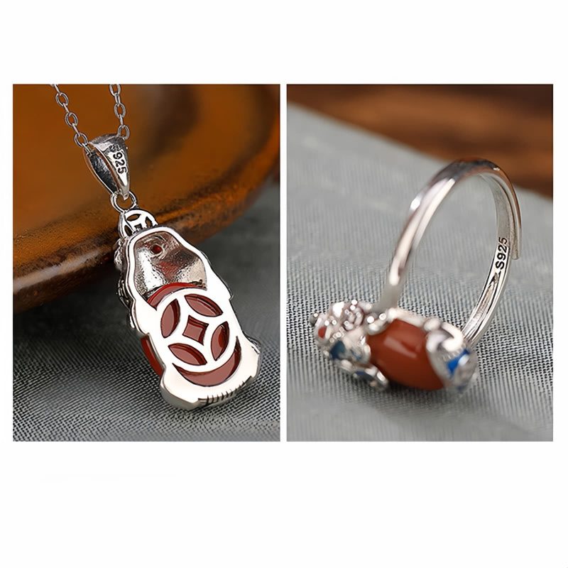 925 Silver PiXiu Protection Necklace and Ring Set 925 Silver PiXiu Protection Necklace and Ring Set