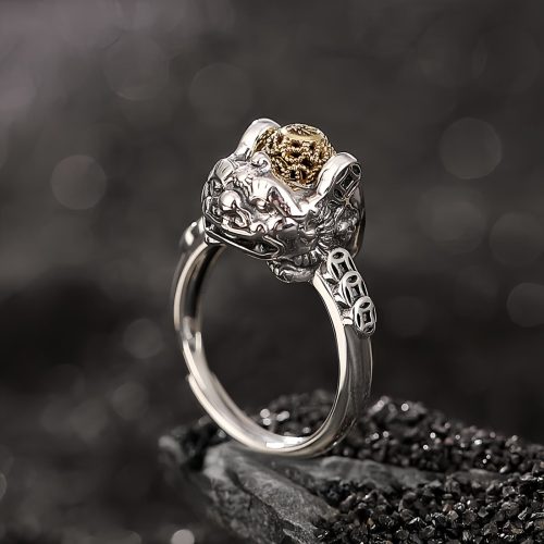 Anillo PiXiu de Plata 925: Abundancia y Prosperidad Ajustable