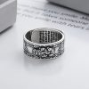 925銀製 貔貅(ヒキュウ)× 般若心経 厄除け・金運守護リング 925 Silver PiXiu Wealth Protection Ring
