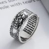 925銀製 貔貅(ヒキュウ)× 般若心経 厄除け・金運守護リング 925 Silver PiXiu Wealth Protection Ring