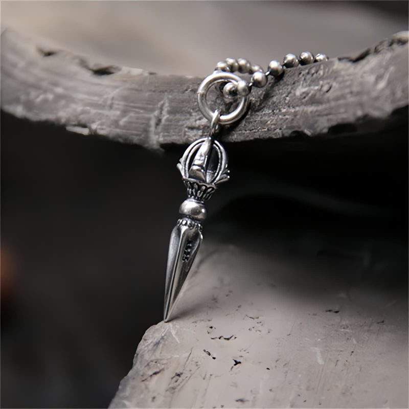 925 Sterling Silver Dorje Vajra Strength Necklace Pendant 925 Sterling Silver Dorje Vajra Strength Necklace Pendant