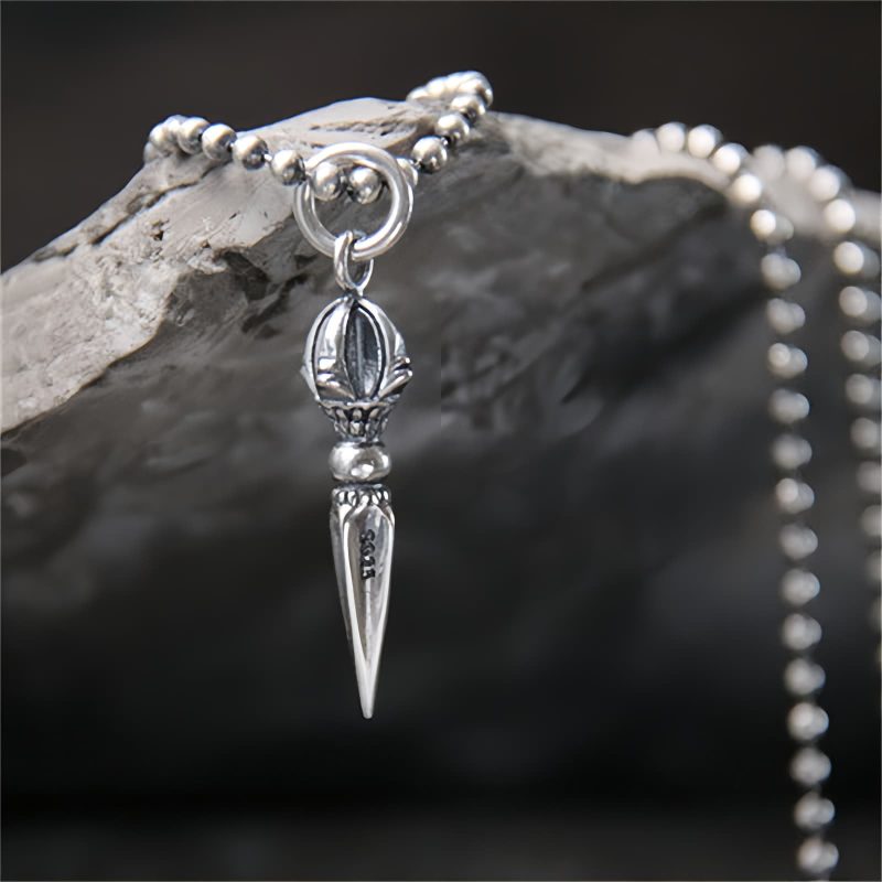 925 Sterling Silver Dorje Vajra Strength Necklace Pendant 925 Sterling Silver Dorje Vajra Strength Necklace Pendant