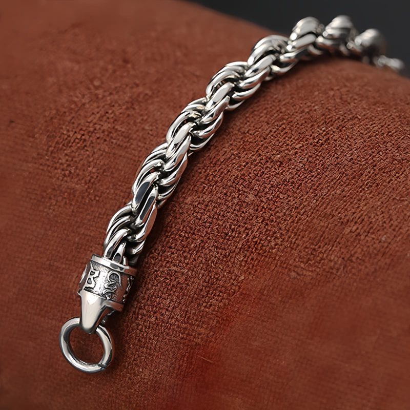 925 Sterling Silver Tibet Om Mani Padme Hum Double Dorje Peace Love Bracelet 925 Sterling Silver Tibet Om Mani Padme Hum Double Dorje Peace Love Bracelet