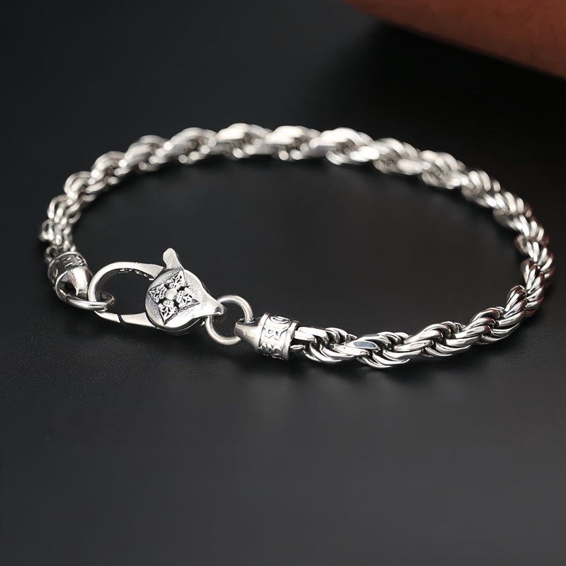 925 Sterling Silver Tibet Om Mani Padme Hum Double Dorje Peace Love Bracelet 925 Sterling Silver Tibet Om Mani Padme Hum Double Dorje Peace Love Bracelet