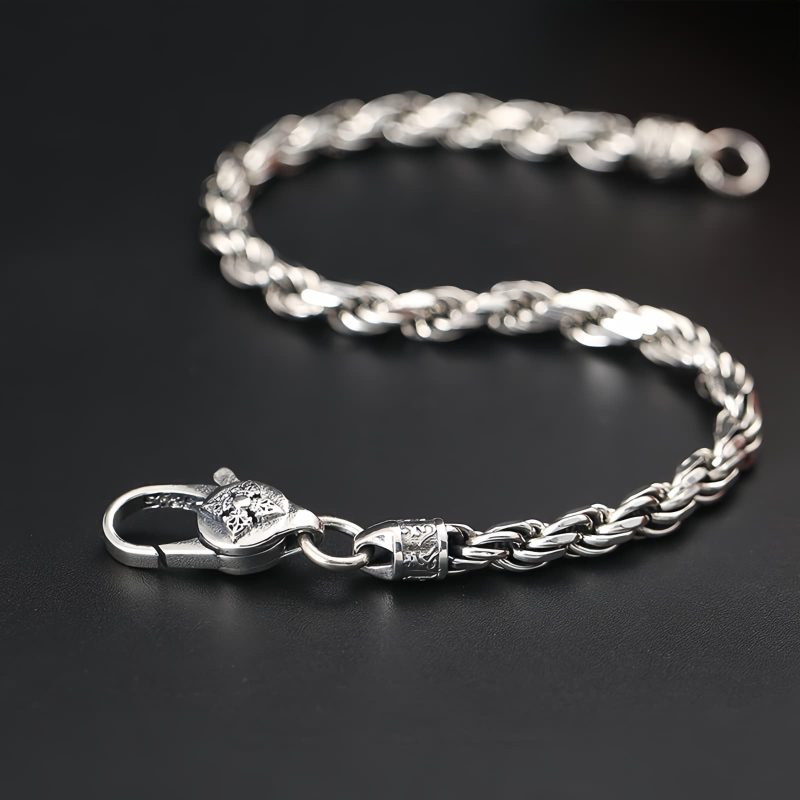 925 Sterling Silver Tibet Om Mani Padme Hum Double Dorje Peace Love Bracelet 925 Sterling Silver Tibet Om Mani Padme Hum Double Dorje Peace Love Bracelet