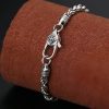 925 Sterling Silver Tibet Om Mani Padme Hum Double Dorje Peace Love Bracelet 925 Sterling Silver Tibet Om Mani Padme Hum Double Dorje Peace Love Bracelet