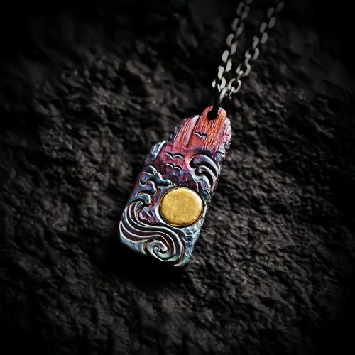 999 Silver 24K Gold Sun Balance Pendant Necklace 999 Silver 24K Gold Sun Balance Pendant Necklace
