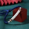 Pulsera de Plata de Ley 999 Om Mani Padme Hum para la Fortaleza 999 Sterling Silver Om Mani Padme Hum Strength Bracelet