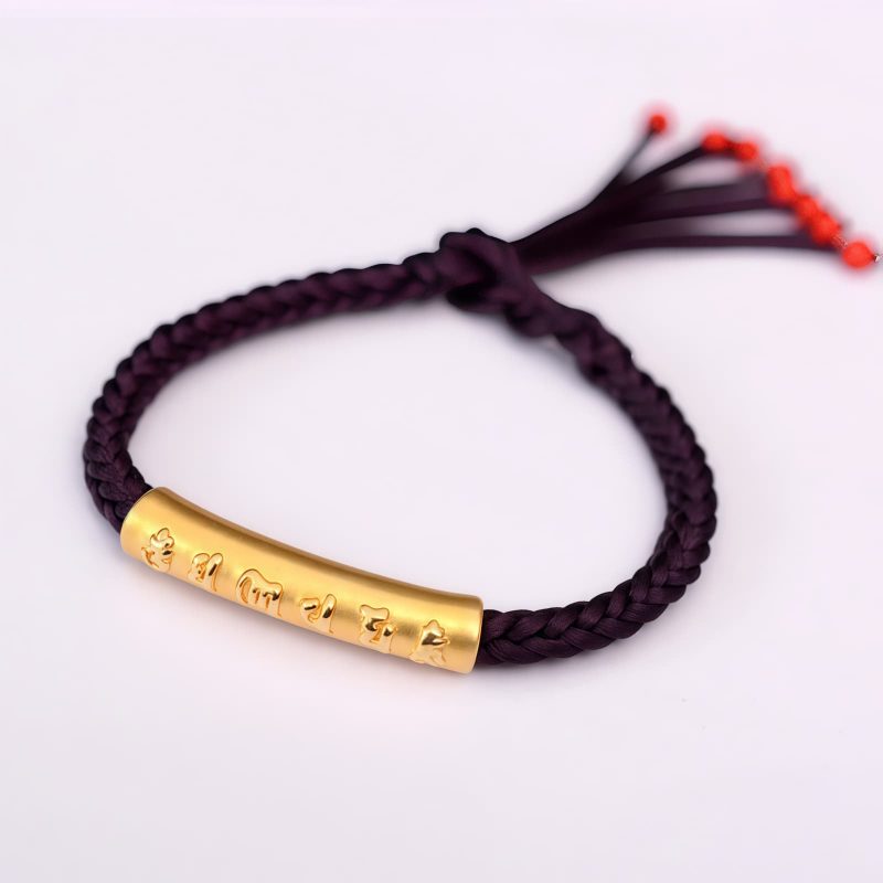 Pulsera de Plata de Ley 999 Om Mani Padme Hum para la Fortaleza 999 Sterling Silver Om Mani Padme Hum Strength Bracelet