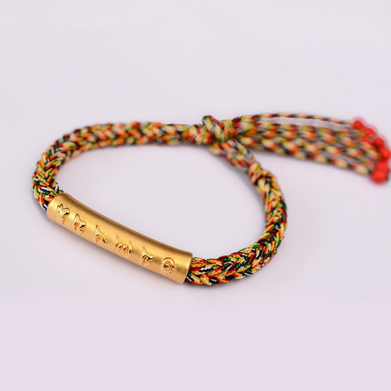 Pulsera de Plata de Ley 999 Om Mani Padme Hum para la Fortaleza 999 Sterling Silver Om Mani Padme Hum Strength Bracelet