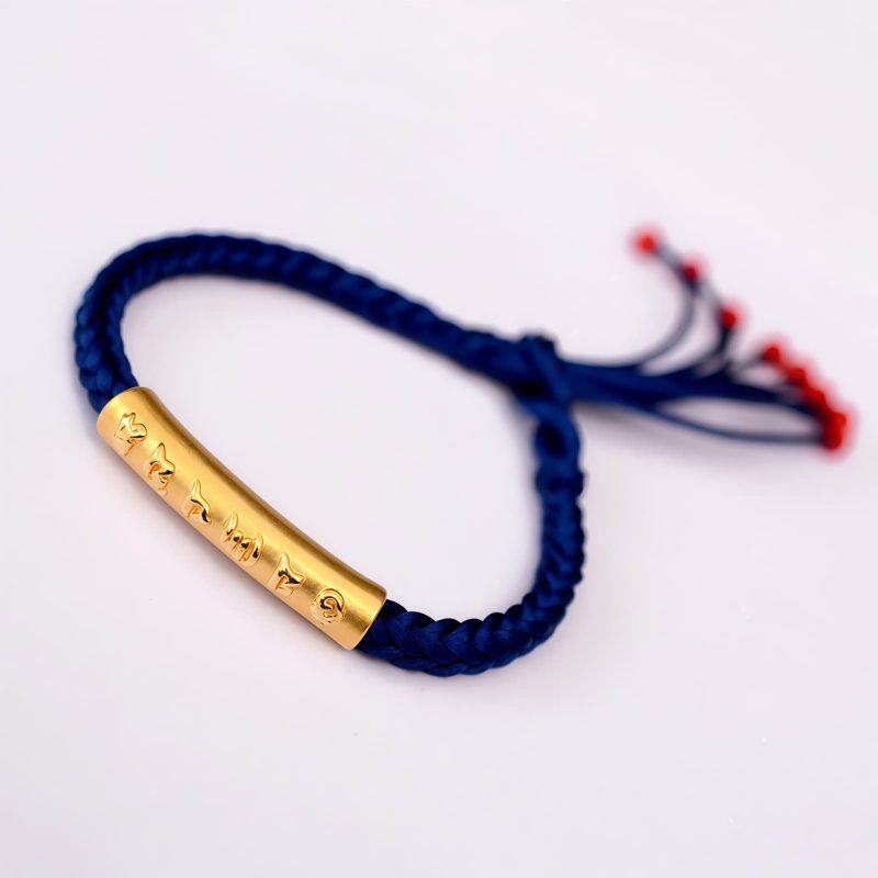 Pulsera de Plata de Ley 999 Om Mani Padme Hum para la Fortaleza 999 Sterling Silver Om Mani Padme Hum Strength Bracelet