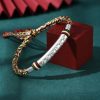 Pulsera de Plata de Ley 999 Om Mani Padme Hum para la Fortaleza 999 Sterling Silver Om Mani Padme Hum Strength Bracelet