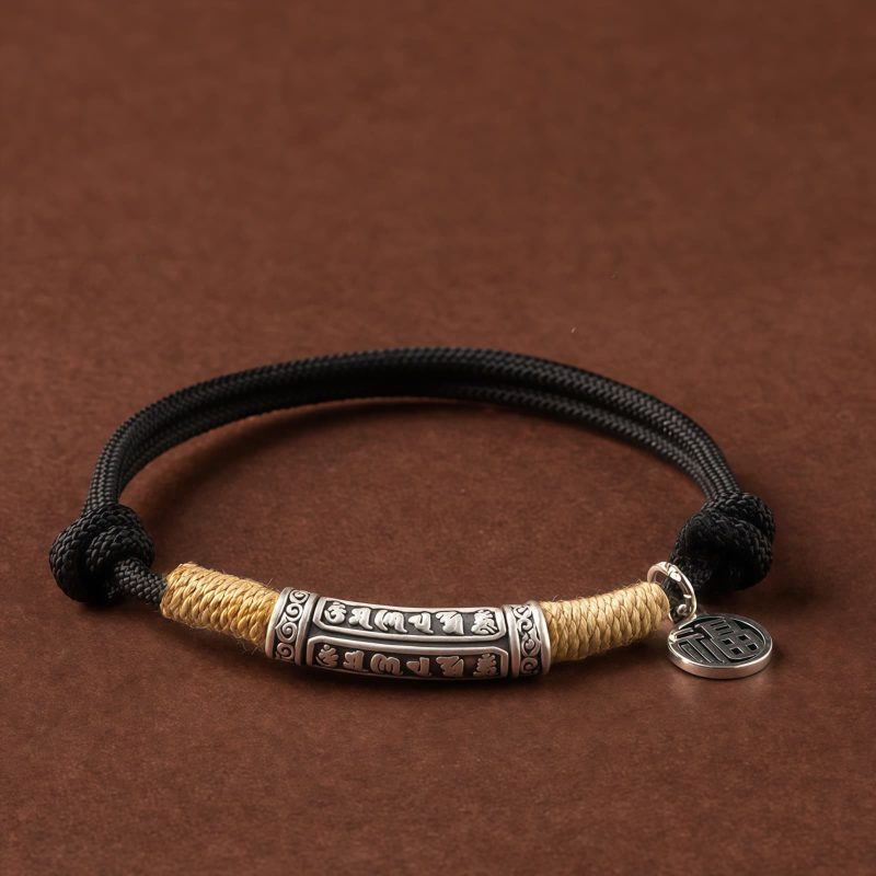 999 Sterling Silver Tibet Om Mani Padme Hum Luck Bracelet 999 Sterling Silver Tibet Om Mani Padme Hum Luck Bracelet