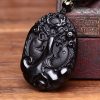 Black Obsidian Koi Fish Strength Pendant Necklace Black Obsidian Koi Fish Strength Pendant Necklace