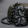 Black Obsidian Koi Fish Strength Necklace Black Obsidian Koi Fish Strength Necklace
