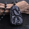 Black Obsidian Koi Fish Strength Necklace Black Obsidian Koi Fish Strength Necklace