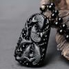 Black Obsidian Koi Fish Strength Necklace Black Obsidian Koi Fish Strength Necklace