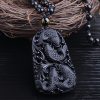 Black Obsidian Koi Fish Strength Necklace Black Obsidian Koi Fish Strength Necklace