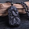 Black Obsidian Koi Fish Strength Necklace Black Obsidian Koi Fish Strength Necklace