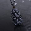 Black Obsidian Koi Fish Strength Necklace Black Obsidian Koi Fish Strength Necklace