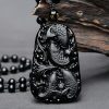 Black Obsidian Koi Fish Strength Necklace Black Obsidian Koi Fish Strength Necklace