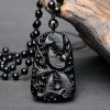 Black Obsidian Koi Fish Strength Necklace Black Obsidian Koi Fish Strength Necklace