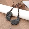 Black Obsidian Yin Yang Dragon Phoenix Luck Necklace Black Obsidian Yin Yang Dragon Phoenix Luck Necklace