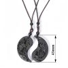 Black Obsidian Yin Yang Dragon Phoenix Luck Necklace Black Obsidian Yin Yang Dragon Phoenix Luck Necklace