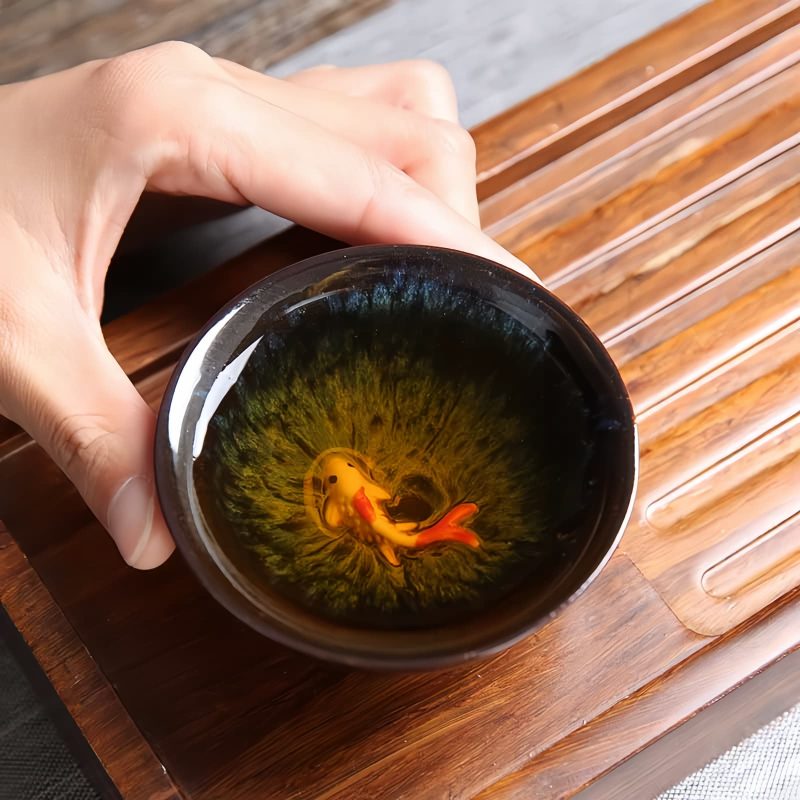 Blue Jianzhan Koi Fish Teacup Blue Jianzhan Koi Fish Teacup