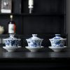 Blue And White Porcelain Lotus Koi Fish Teacup Set Blue And White Porcelain Lotus Koi Fish Teacup Set