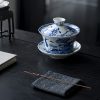 Blue And White Porcelain Lotus Koi Fish Teacup Set Blue And White Porcelain Lotus Koi Fish Teacup Set