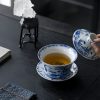 Blue And White Porcelain Lotus Koi Fish Teacup Set Blue And White Porcelain Lotus Koi Fish Teacup Set