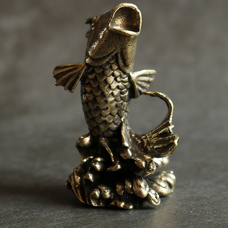 Brass Koi Fish Prosperity Sculpture Brass Koi Fish Prosperity Sculpture
