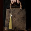 Bolso con Asas de Bambú y Diseño de Carpas Koi Mariposa Butterfly Koi Fish Bamboo Handle Handbag