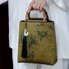 Bolso con Asas de Bambú y Diseño de Carpas Koi Mariposa Butterfly Koi Fish Bamboo Handle Handbag