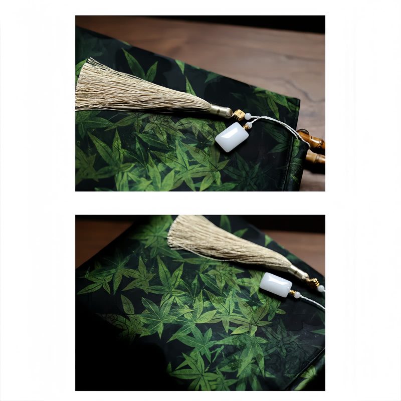 Bolso con Asas de Bambú y Diseño de Carpas Koi Mariposa Butterfly Koi Fish Bamboo Handle Handbag