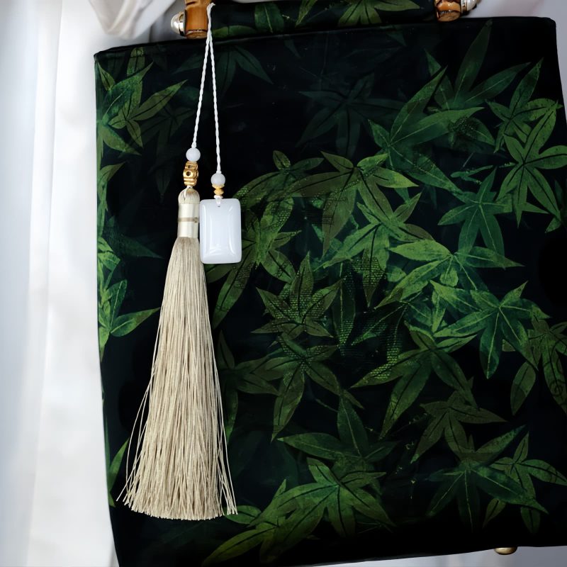 Bolso con Asas de Bambú y Diseño de Carpas Koi Mariposa Butterfly Koi Fish Bamboo Handle Handbag