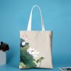 Canvas-Tragetasche mit Koi- und Lotus-Motiv Canvas Koi Fish Lotus Zipper Bag