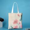 Canvas-Tragetasche mit Koi- und Lotus-Motiv Canvas Koi Fish Lotus Zipper Bag