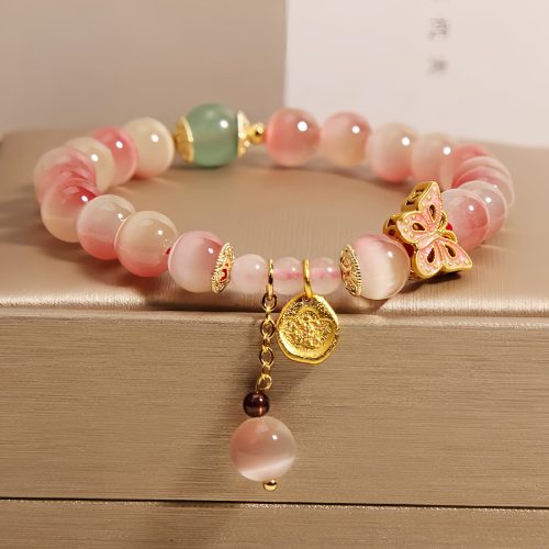 Pulsera de la Paz Mariposa y Ojo de Gato para la Serenidad Pulsera de la Paz Mariposa y Ojo de Gato para la Serenidad