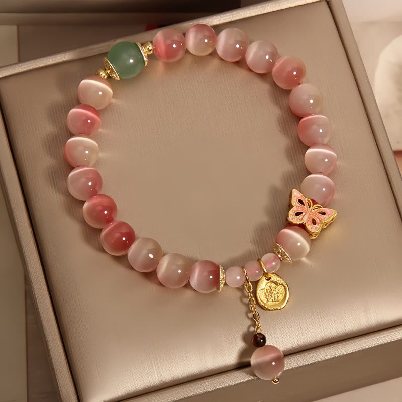 Katzenaugen-Armband „Friedlicher Schmetterling“ für innere Ruhe Cat's Eye Butterfly Peace Bracelet for Tranquility