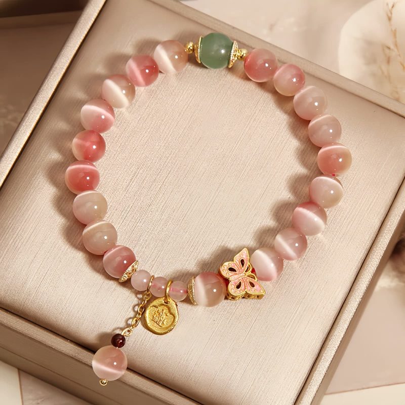 Katzenaugen-Armband „Friedlicher Schmetterling“ für innere Ruhe Cat's Eye Butterfly Peace Bracelet for Tranquility