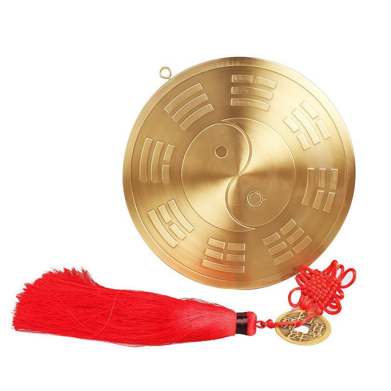Chinese Copper Bagua Map with Knotting Design Chinese Copper Bagua Map with Knotting Design
